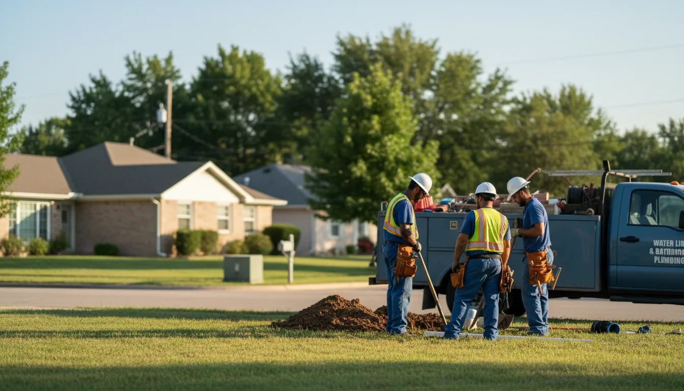 Residential water line and bathroom plumbing service in Abbott, TX
